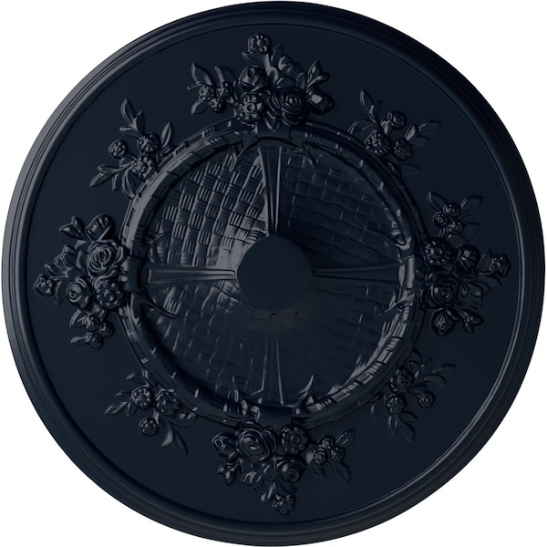 Ekena Millwork Flower Ceiling Medallion (Fits Canopies up to 3 7/8"), Hand-Painted Midnight Dream, 27"OD x 1 1/8"P CM27FLMDF - main
